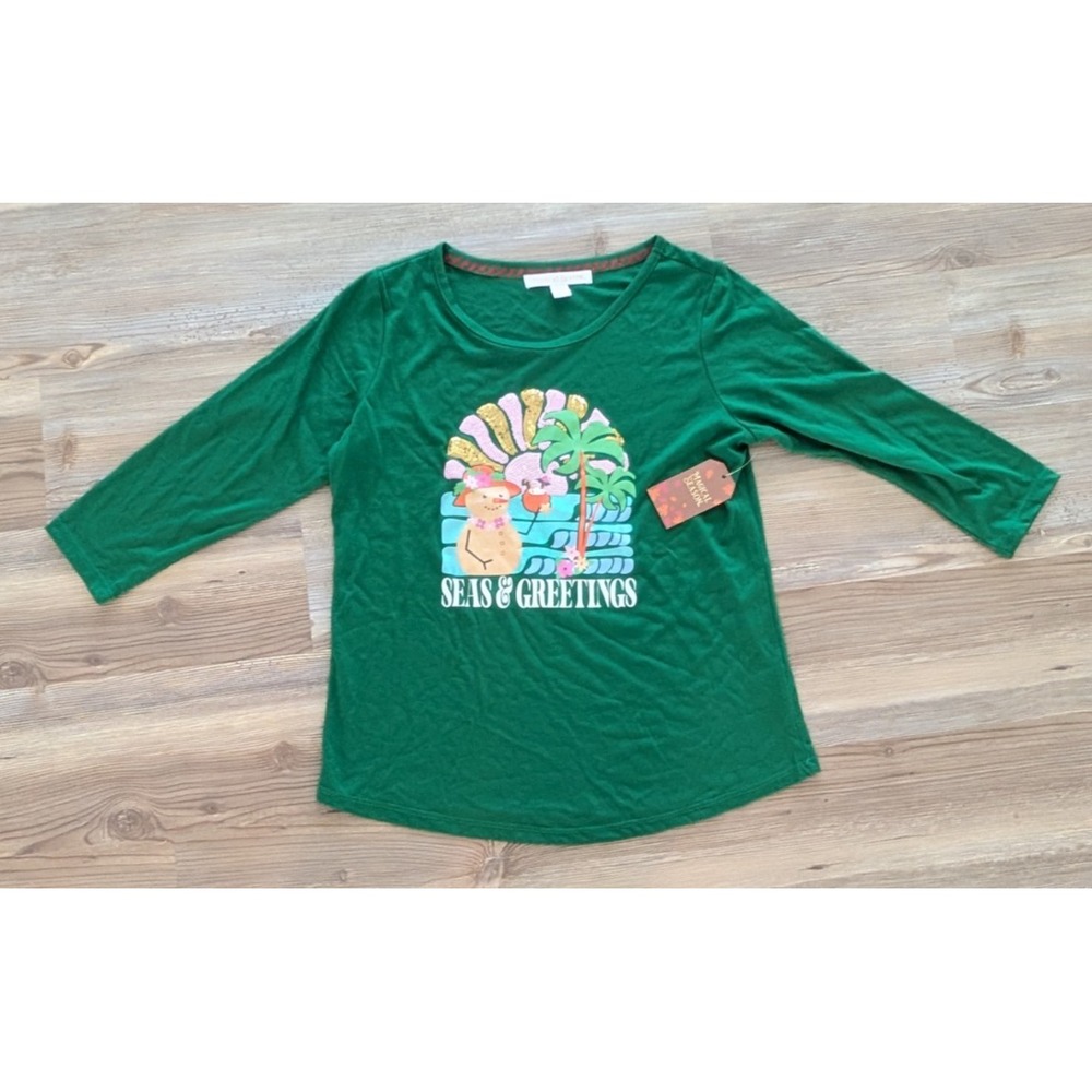 NWT Magical Season Seas & Greetings Cruise Snowman Christmas PL or PM  T-shirt
